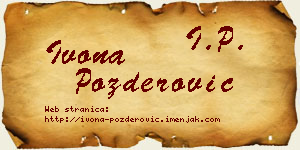 Ivona Pozderović vizit kartica